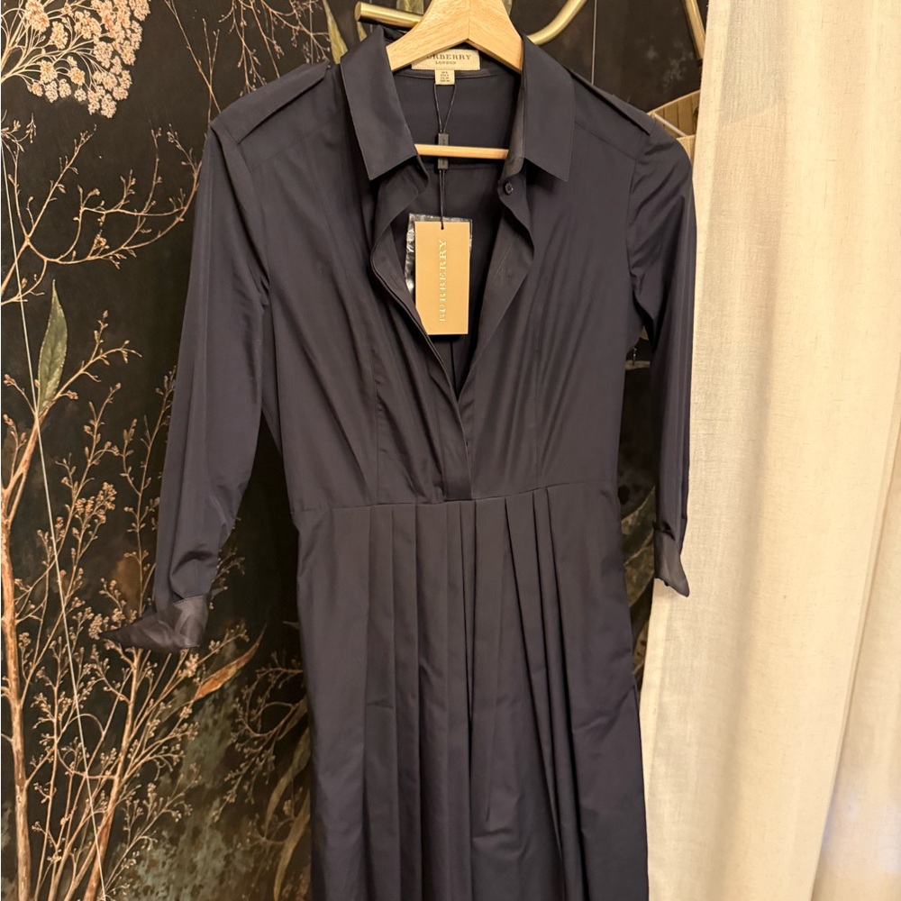 Burberry Navy Long Sleeve Dress